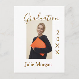 Graduation photo brown golden year 20XX namesimple Vykort