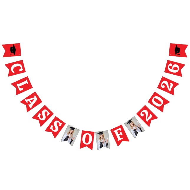 Graduation Photo Bunting Flags - Class of 2026 Vimplar (Alla)