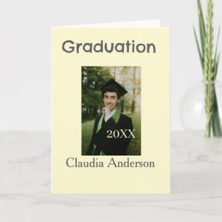 Graduation photo class year yellow gray pastel gra kort