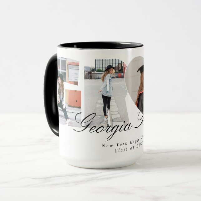 Graduation Photo Collage Graduate Gift Keepsake Mugg (Framsida vänster)