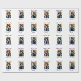 Graduation photo name class of 20XX blue simple bo Presentpapper