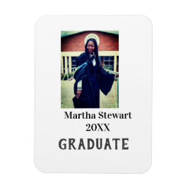 Graduation photo name year class university simple magnet