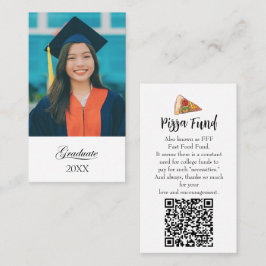 Graduation "Pizza Fund" for college Enclosure card Visitkort