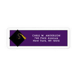 Graduation Purple Returadressetiketter Returadress Etikett