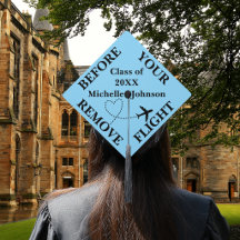 Graduation Remove Before Flight Aviation Blue Fun