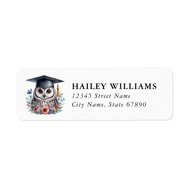 Graduation Return Address Labels Returadress Etikett (Framsidan)