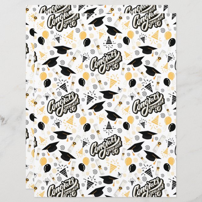 Graduation Scrapbook Paper (Fram/baksida)