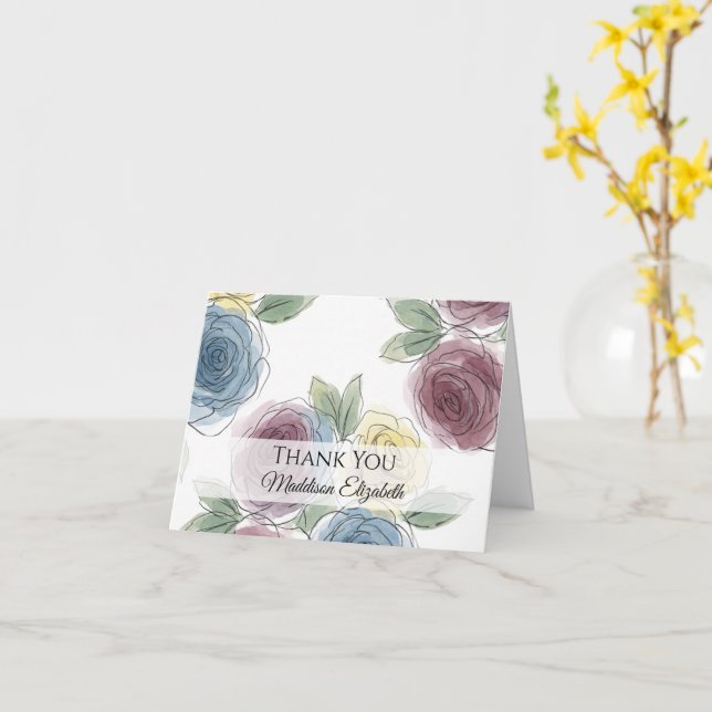 Graduation Thank  Kort (Gul blomma)