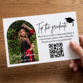 Graduation Tip Card QR Code Money Gift Tilläggskort