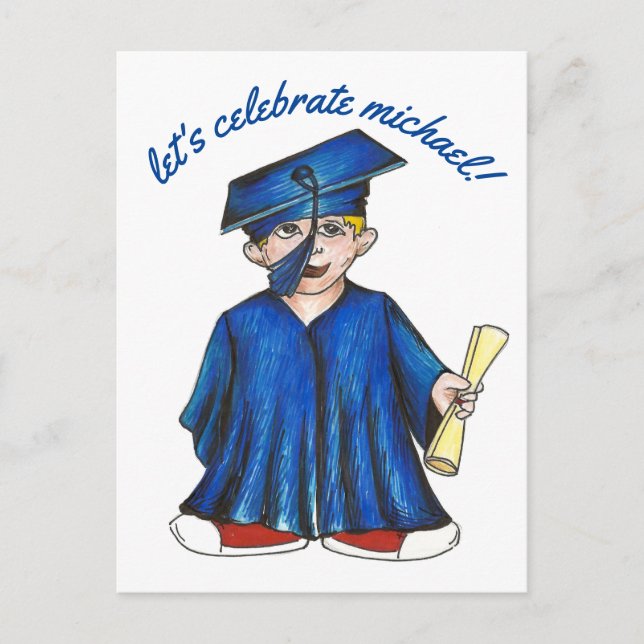 Graduationsfirande - Inbjudan till fest Vykort (Framsida)