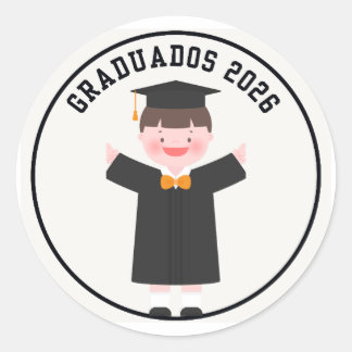 Graduatos 2026 Cute Graduation Sticker \ Runt Klistermärke