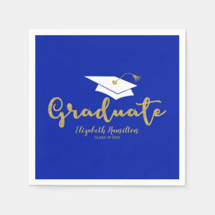 Graduerad Guld kalligrafi Grad mössa Examen servet Pappersservett