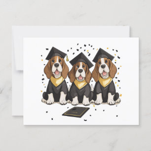 Graduerande Basset Hound Hundar Vykort
