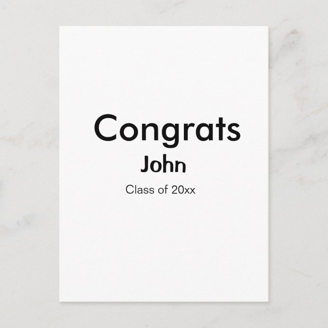 graduerande pojke lägg till namn grattis datum år  vykort (Framsida)