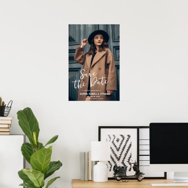 Gradueringsaffisch - Anpassat Namn Datum Spara Dat Poster (Hemmakontoret)