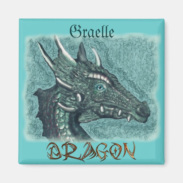 Graelle, hon Dragon Fantasy Art Magnet (Framsidan)