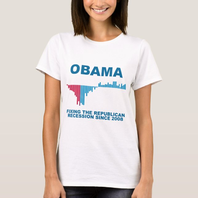 Graf för Obama jobbtillväxt Tee Shirt (Framsida)