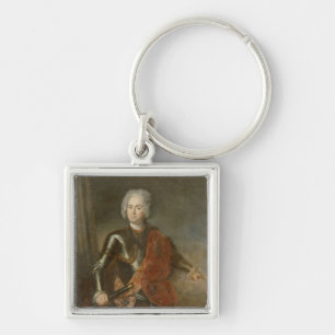 Graf von Schwerin Fyrkantig Silverfärgad Nyckelring