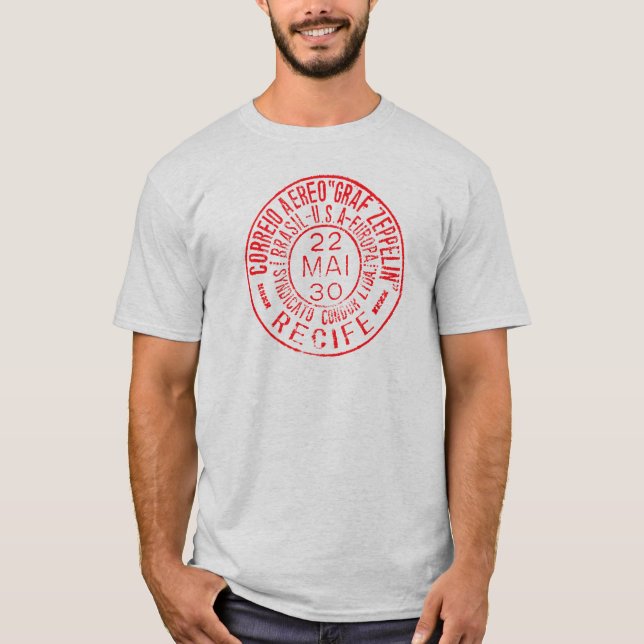 Graf Zeppelin Flygpost Utslagsplats RÖD Tee (Framsida)