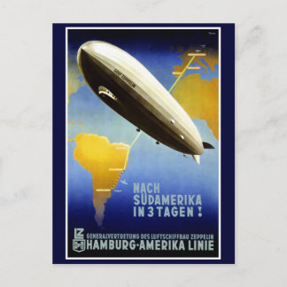 Graf Zeppelin Line Vintage resor Poster Vykort