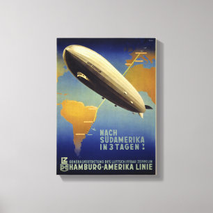 Graf Zeppelin Vintage affisch återställd Canvastryck