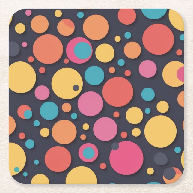 Gråfärgade prickar underlägg papper kvadrat (Framsidan)