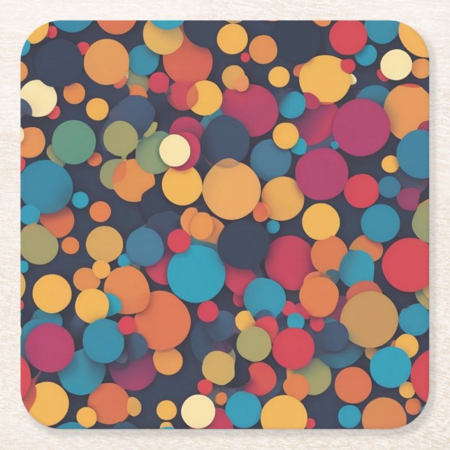 Gråfärgade prickar underlägg papper kvadrat (Framsidan)