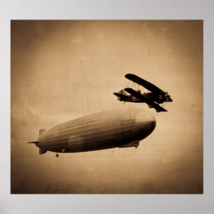 Grafen Zeppelin Annalkande New York City 1928 Poster