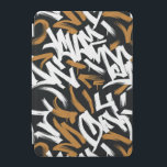 "Graff Echo" iPad Mini Skydd<br><div class="desc">Detta kraftfulla, sömlösa mönster består av uttryckliga penseldrag från graffiti-stil i skarp vit och fet brons över en djup svart bakgrund. Stammarna stiliserade brev och märkre för gatukonst, vilket blandar dynamiskt rörelse med obehandlat stadsluft. Det säger ingenting specifikt - det handlar mer om att fånga graffiti innersta väsen och rytm....</div>