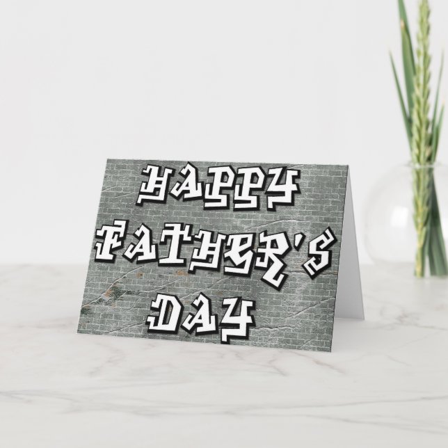 Graffetti Författar Glad Fars Dag Välkomstkort Kort (Framsida)