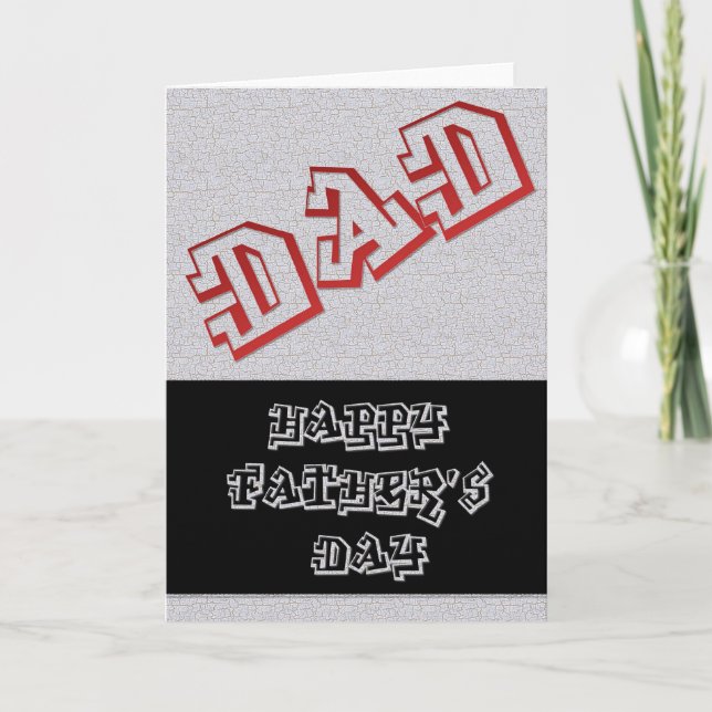 Graffetti på muren D3 - Lycklig Fars dag Pappa Kort (Framsida)