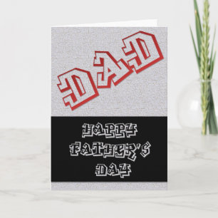 Graffetti på muren D3 - Lycklig Fars dag Pappa Kort