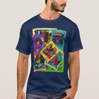 Graffiti 1980-tal Vintage Vinyl Musik 90-tal 80-ta T Shirt