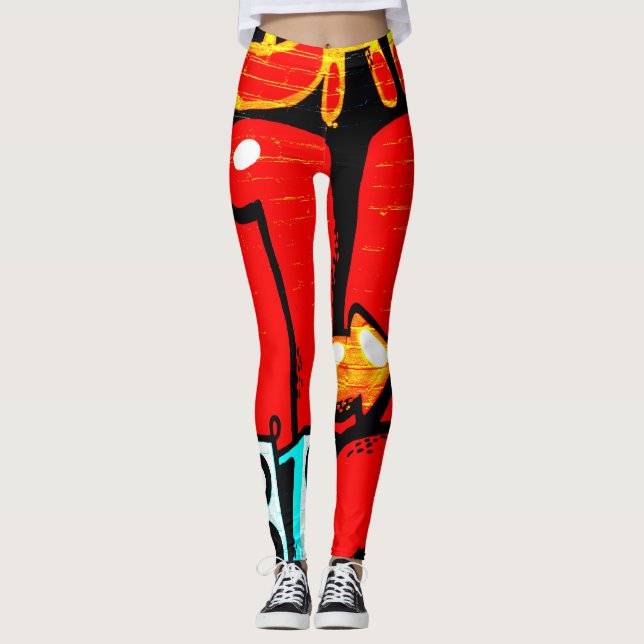 Graffiti 19 lecna leggings (Framsida)