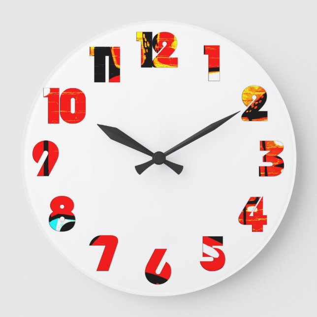 Graffiti 19 Number Overlay wccn Stor Klocka (Framsida)