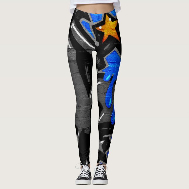 Graffiti 3 lecna leggings (Framsida)