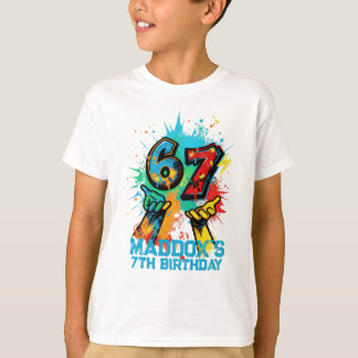 Graffiti 6-7 Födelsedags T-shirt Sex Sju
