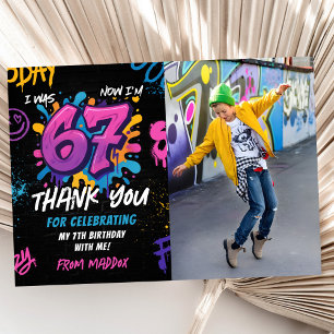 Graffiti 6 7 Meme Trend Sex Sju Födelsedagsfoto Tack Kort