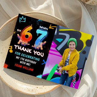 Graffiti 6 7 Meme Trend Six Seven Birthday Photo Tack Kort
