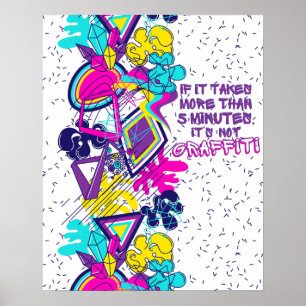 Graffiti abstrakt färglös mönster med citat poster