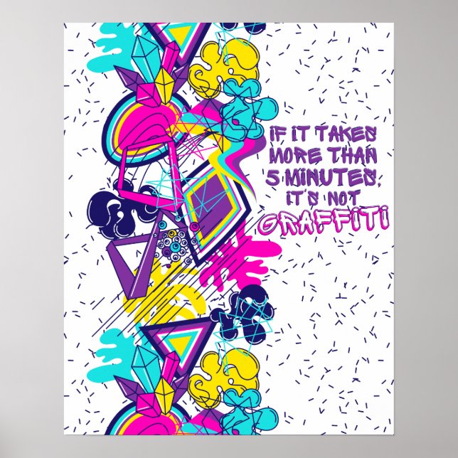Graffiti abstrakt färglös mönster med citat poster (Framsidan)