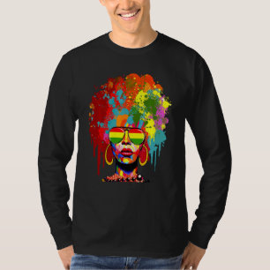 Graffiti Afro Splatter Black Woman Melanin Black H T Shirt