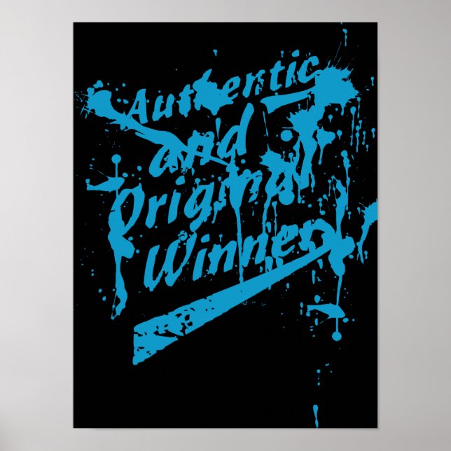Graffiti Äkta Original Vinnare Grunge Splatter Poster (Framsidan)
