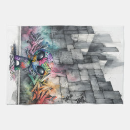Graffiti Alien Kitchen Towel Kökshandduk
