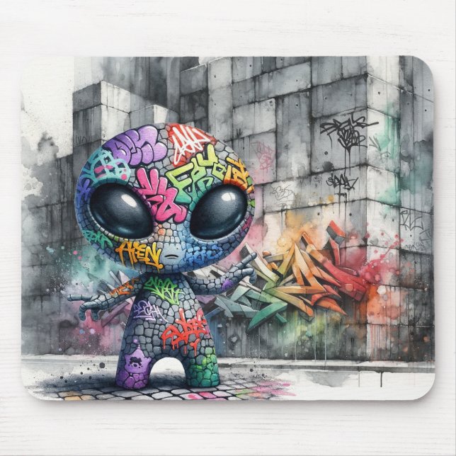 Graffiti Alien Mousepad Musmatta (Framsidan)