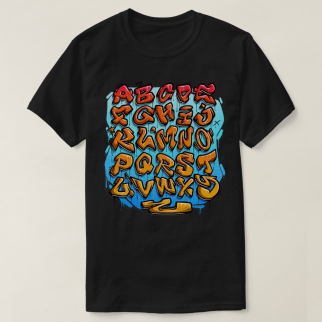 Graffiti Alphabet 3 T Shirt (Design framsida)