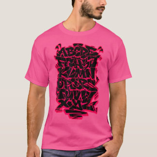 Graffiti Alphabet Hip hop Street Art Urban Letteri T Shirt