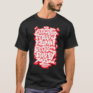 Graffiti Alphabet Hip hop Street Wildstyle Letteri T Shirt