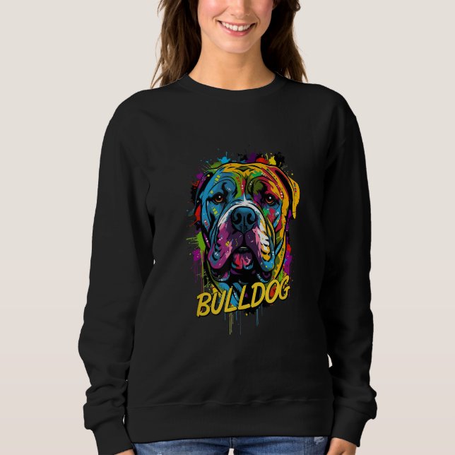 Graffiti American Bulldog Mural Street for Pet Own T Shirt (Framsida)