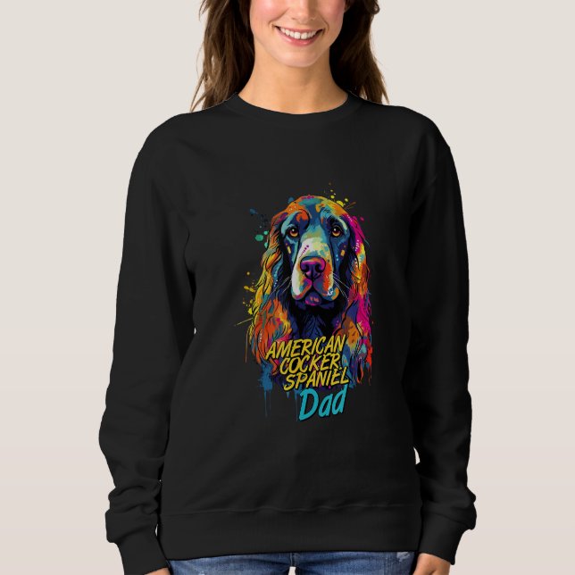 Graffiti American Cocker Spaniel Dad Mural Street  T Shirt (Framsida)